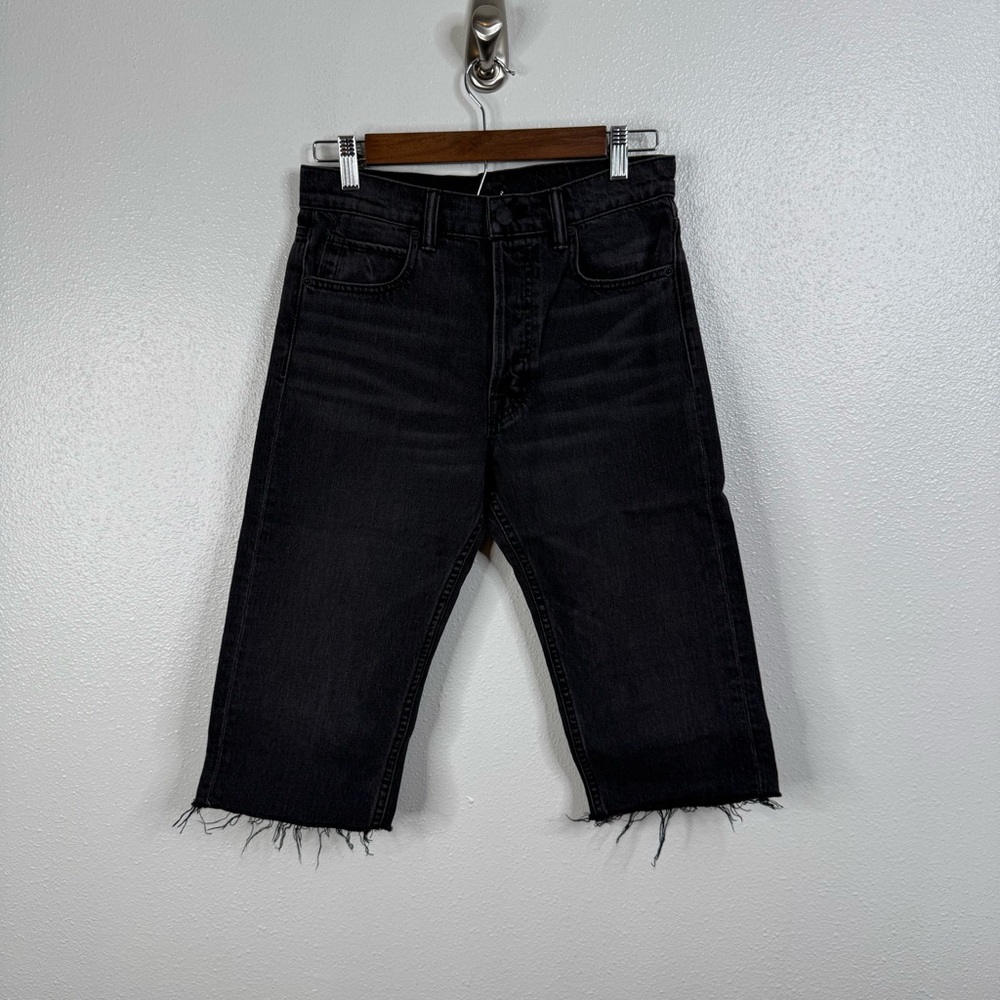 Helmut Lang NWT Black Cut Off Shortβ in Worn Tinted Black Size 25